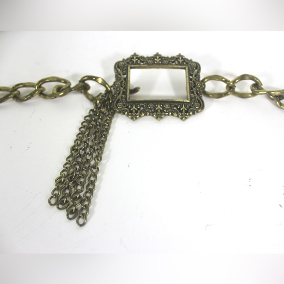 Chunky Gold Metal Chain Belt Solid Brass Eighties - Picture 6 of 8